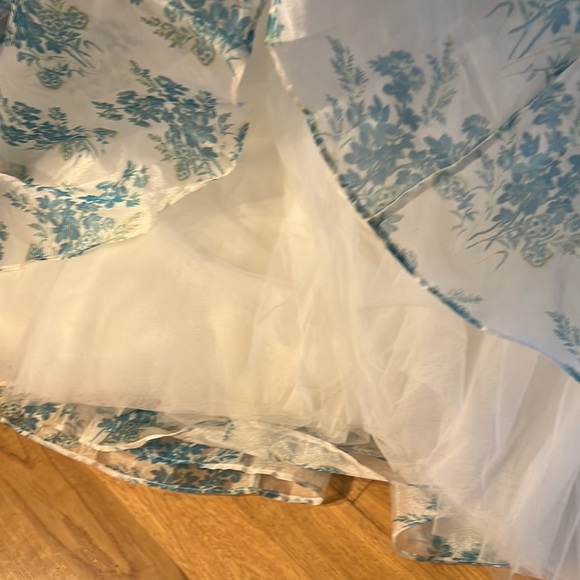 NWT Loveshackfancy Blue Macron Floral tulle maxi Gown - Picture 10 of 16